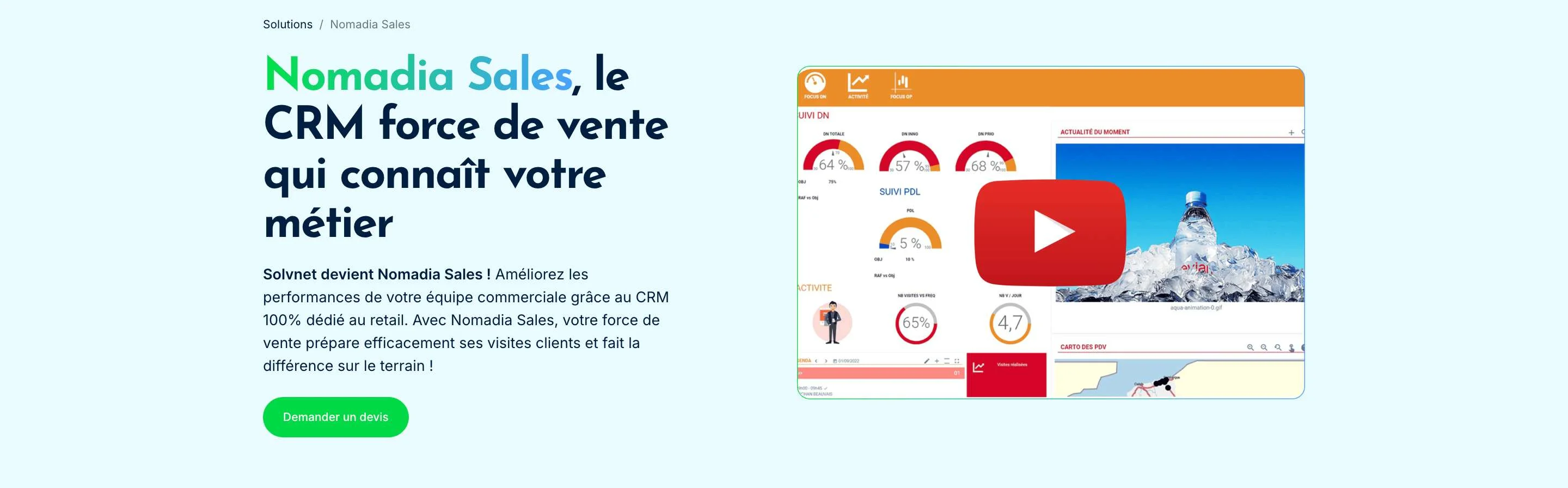 homepage application professionnel itinerant